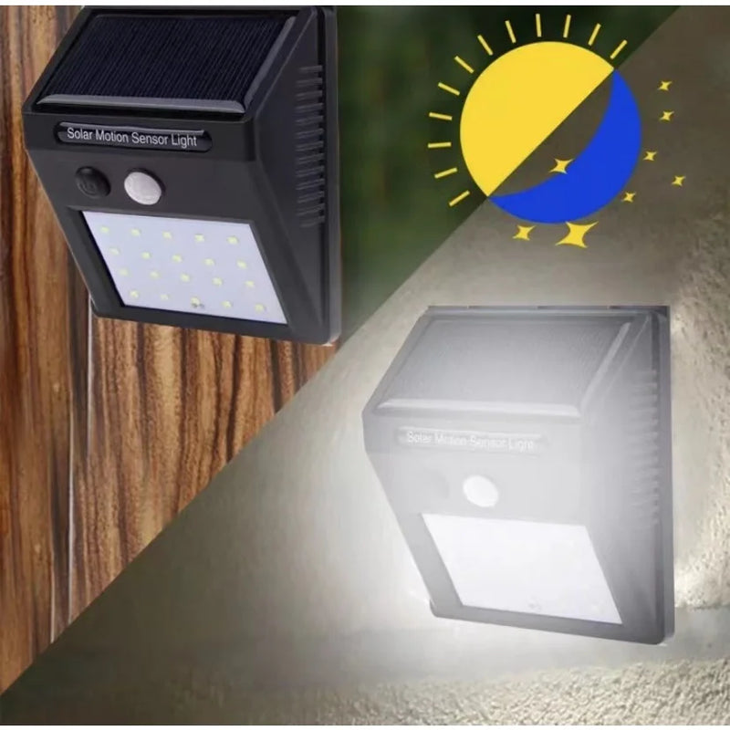 Luminária solar de led - automática com sensor de presença - 20 leds